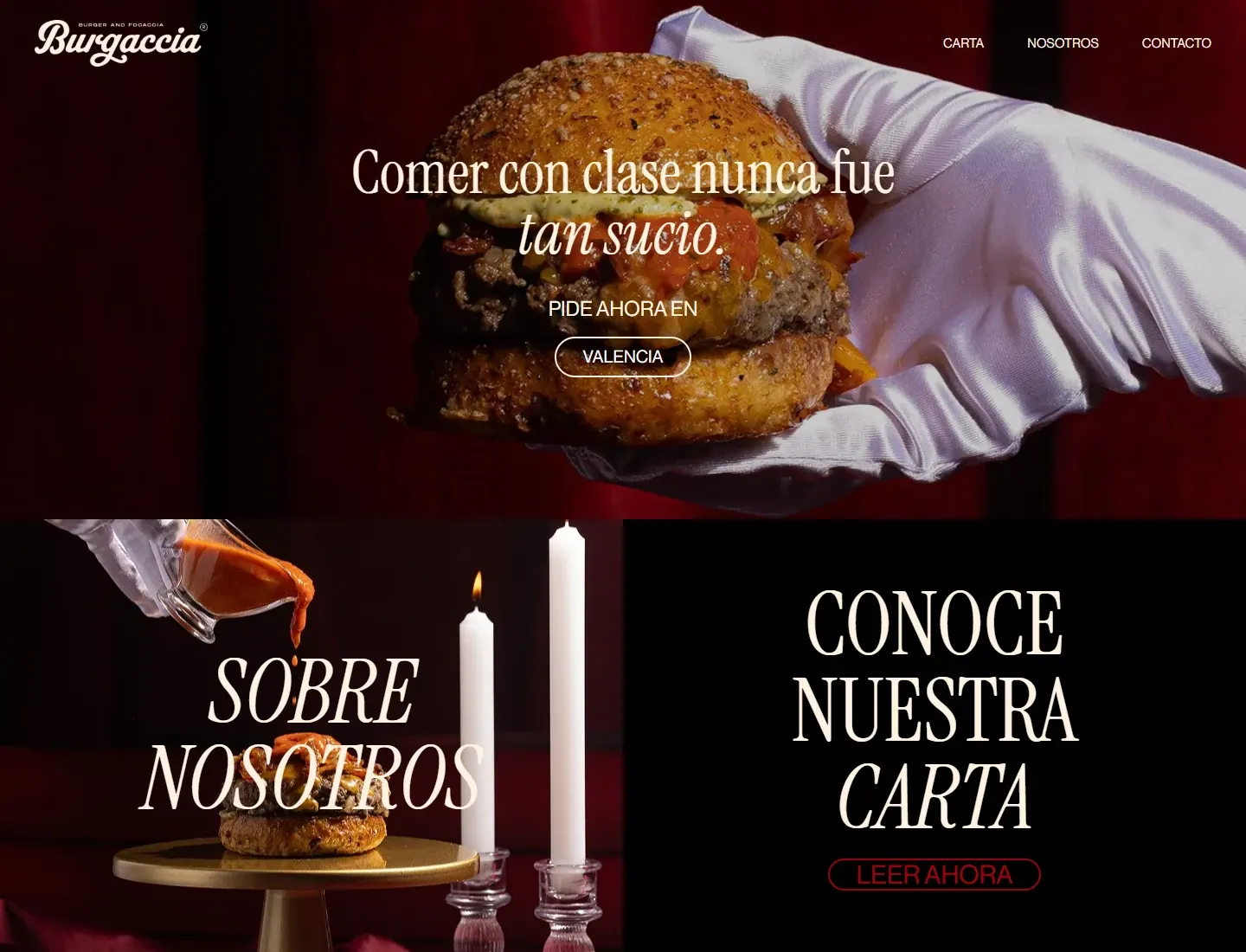 Captura real de la web de BURGACCIA, proyecto de restauración.