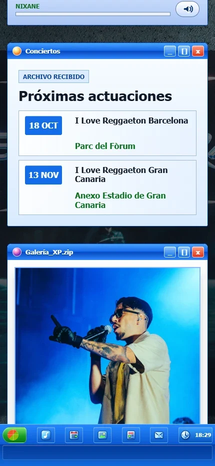 DASOUL’s upcoming shows window on mobile.