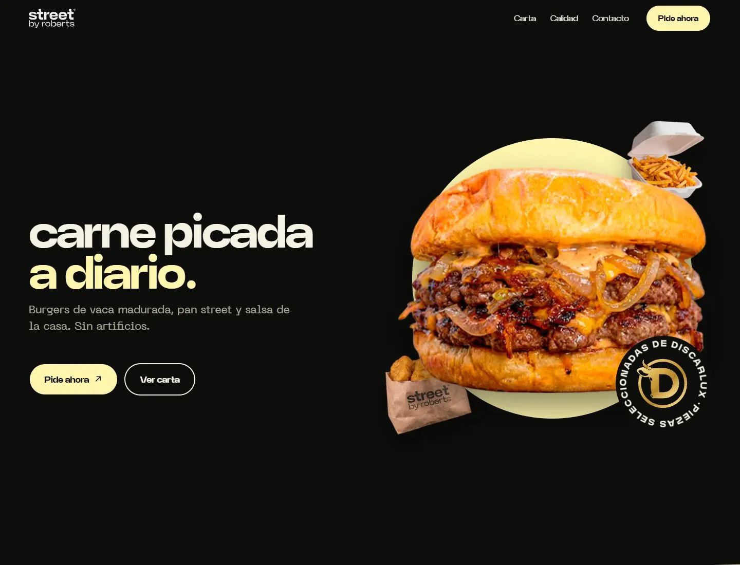 Captura real de la web de STREET BY ROBERT’S, proyecto de restauración.
